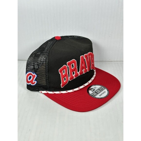 New Era Atlanta Braves Throwback Golfer Trucker Adjustable Snapback Hat Cap OSFM - Picture 2 of 5